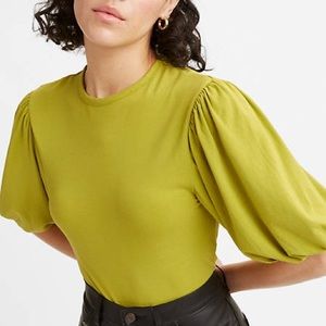Levis Green Puff Sleeve Top